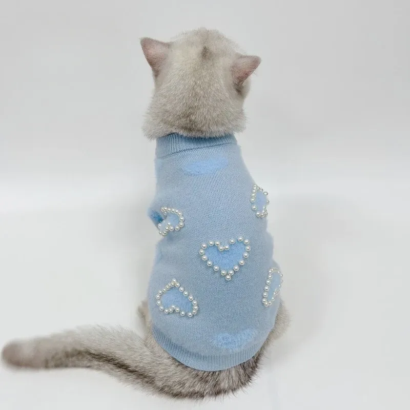 Knitted Pearl Dog Hoodie Sweater 2