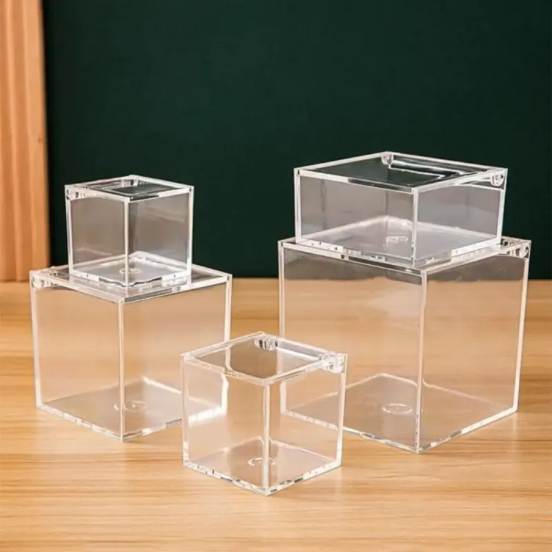 Clear Acrylic Stackable Storage Cube Box 5