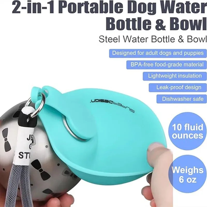 Portable Dog Water Bottle with Bowl 3