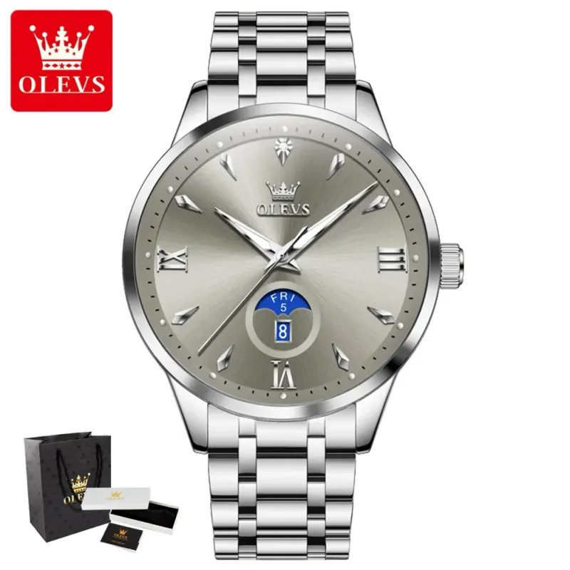 OLEVS 3646 Silver Men's Luxury Watch 1