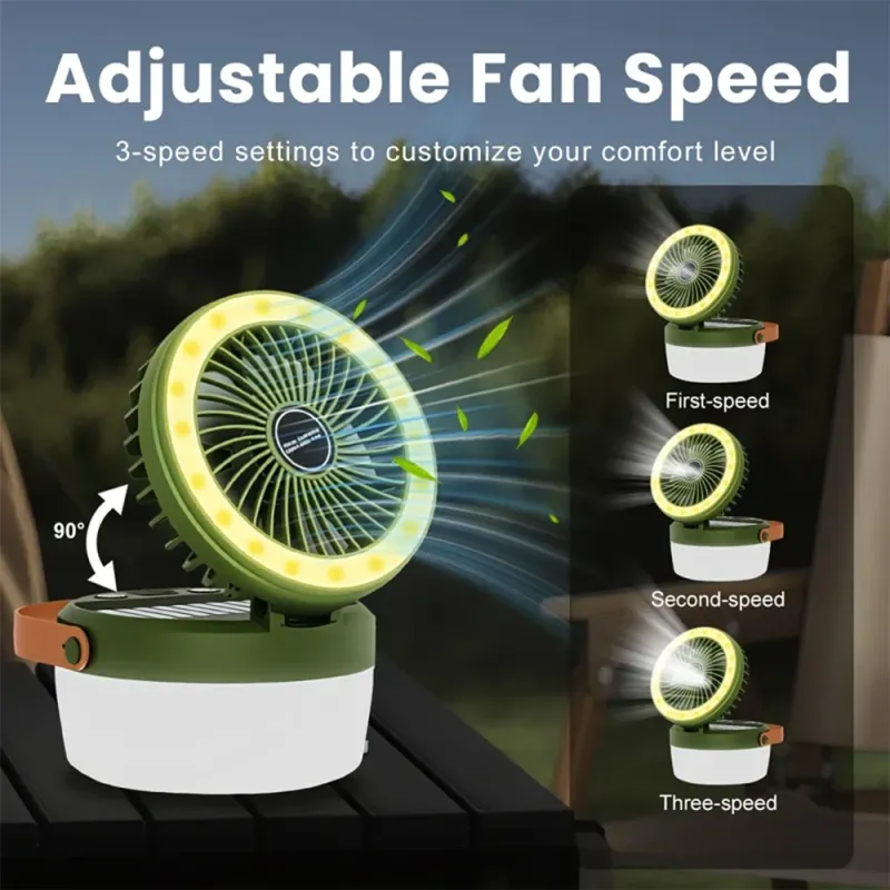 3-in-1 Solar Camping Light with Fan 3