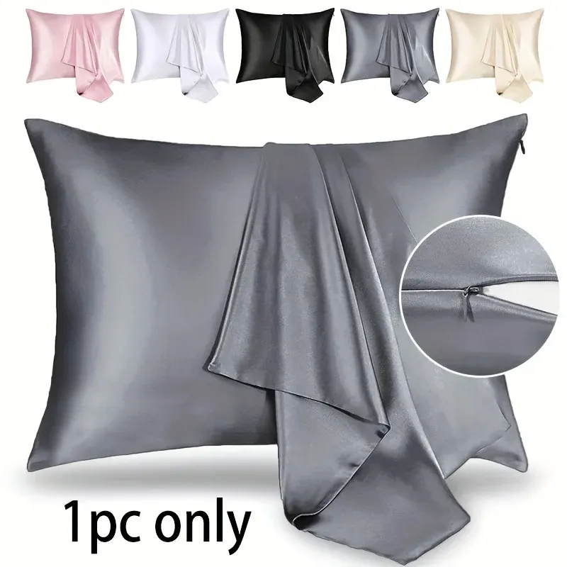 Satin Pillowcase 21 Momme 600TC Zipper 1