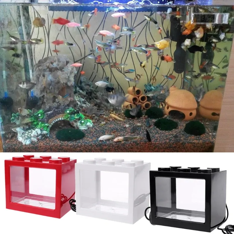 USB Mini Betta Fish Aquarium with LED Light 3