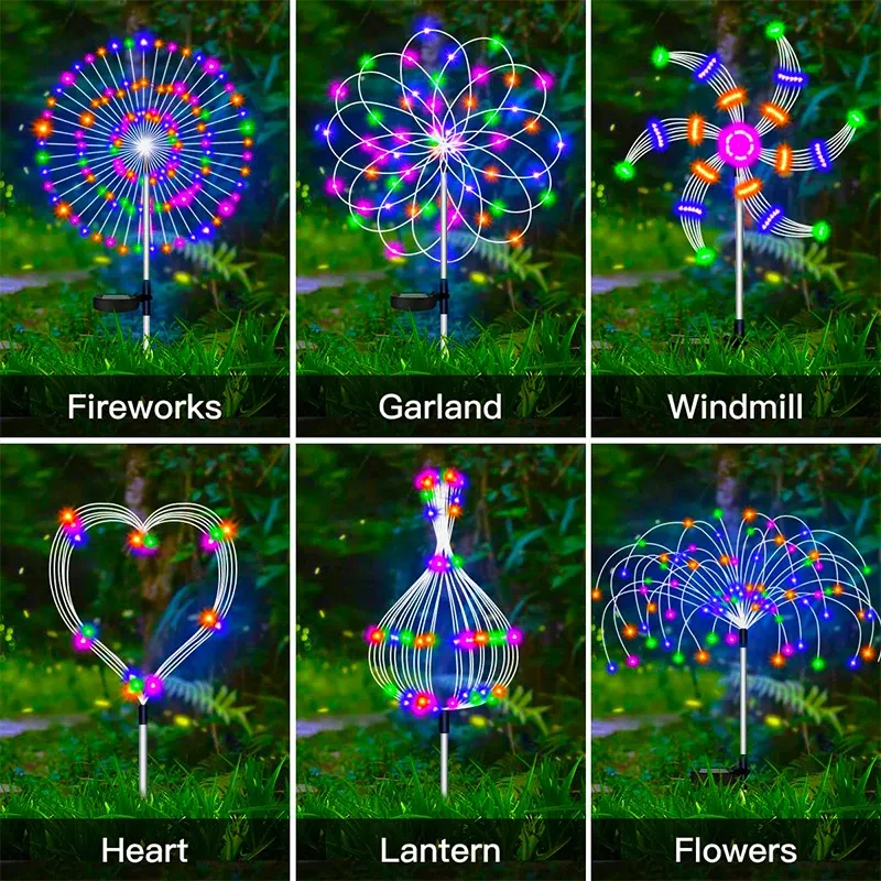 Solar Firework LED Stake Lights 4