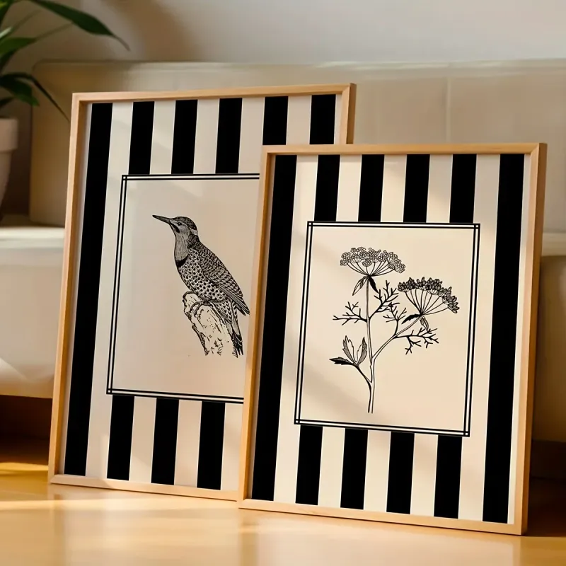 Minimalist Bird & Floral Wall Art Set 3