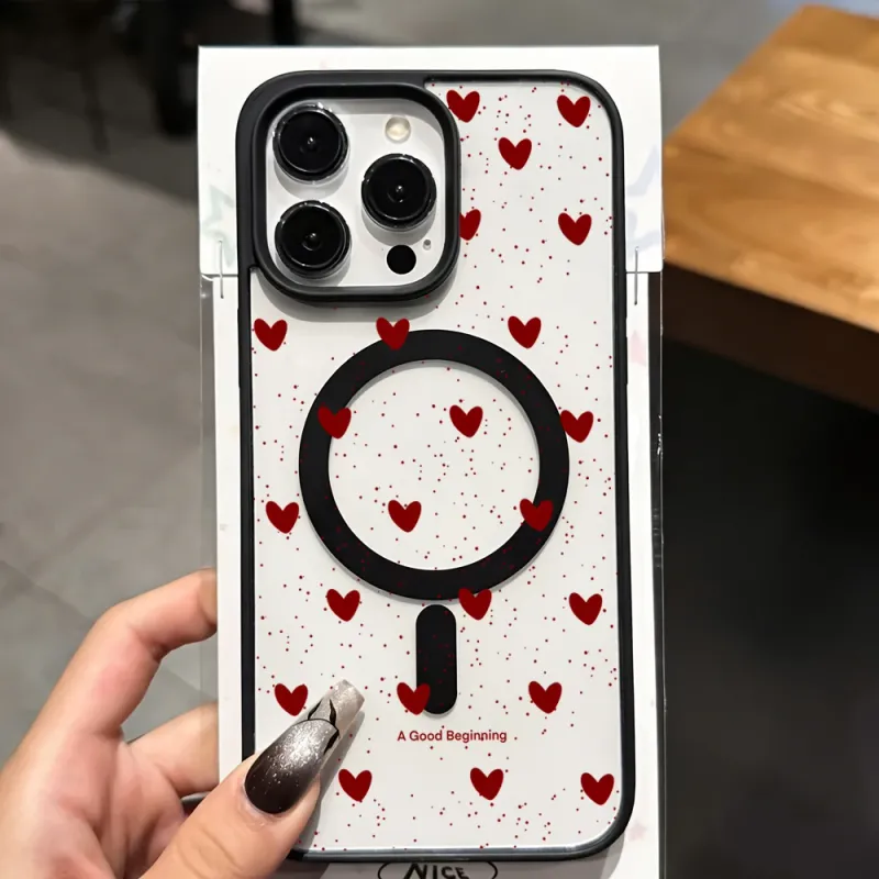 Heart Polka Dot MagSafe Clear iPhone Case 2