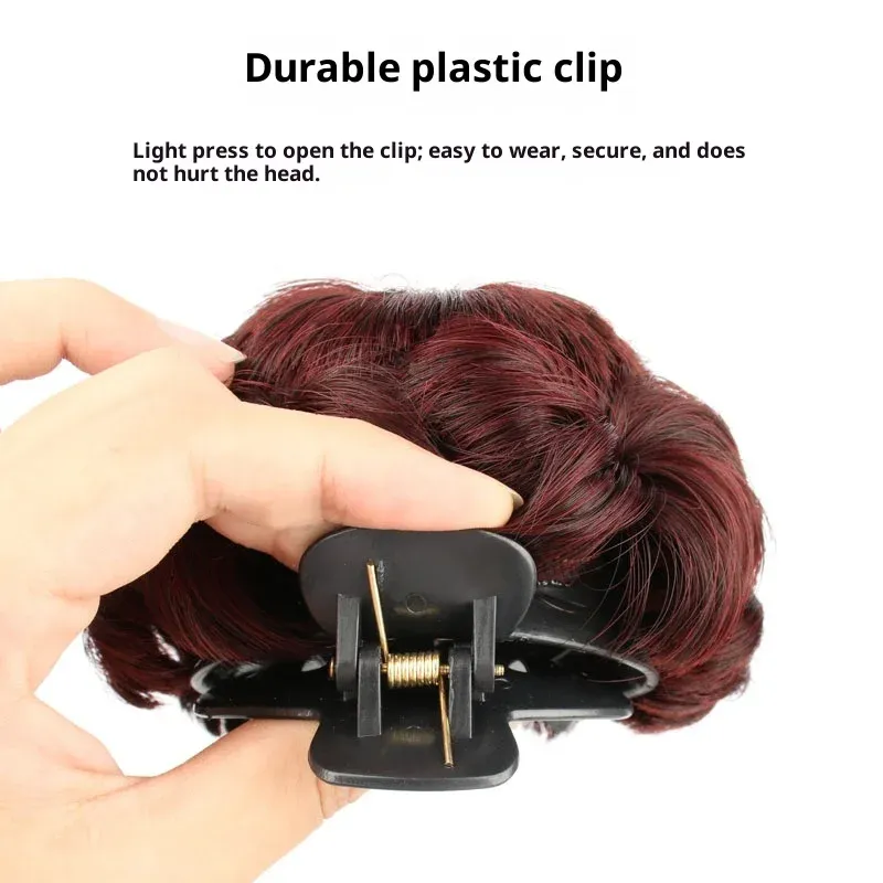 Synthetic Hair Bun Set with Claw Clip 4