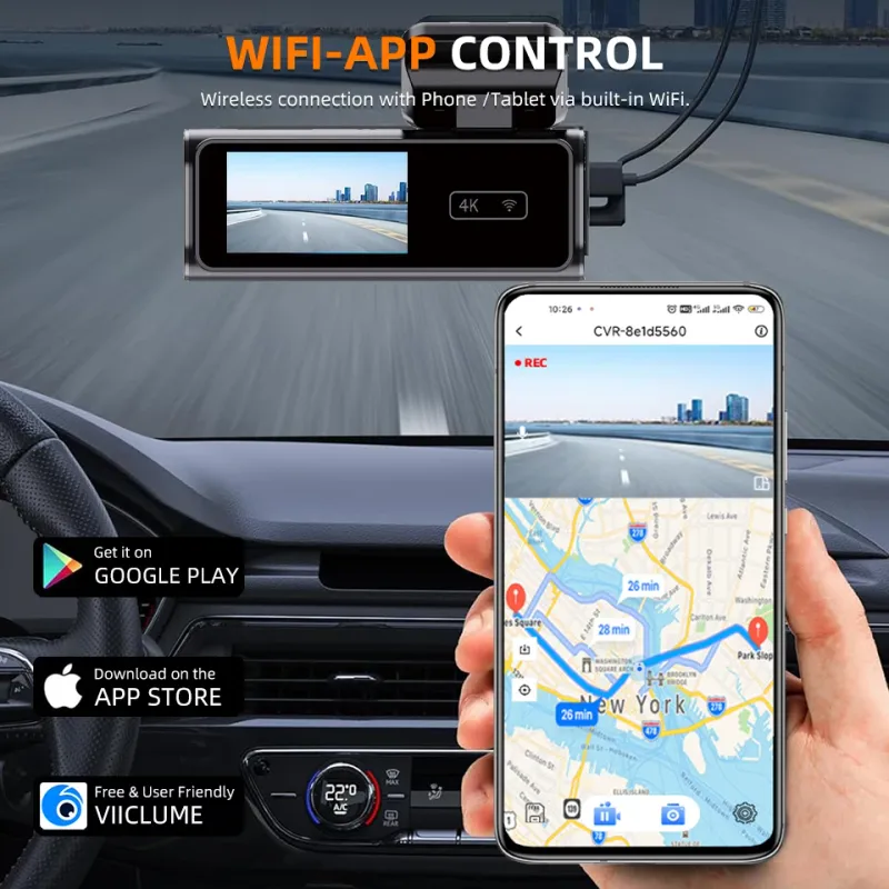 4K Dual Lens Dash Cam with WiFi GPS 5