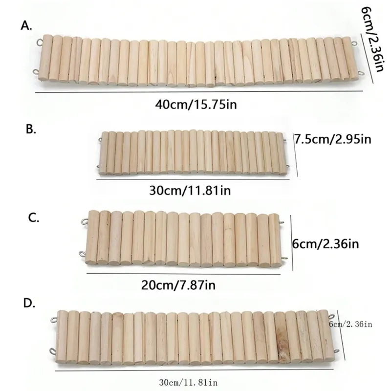 Wooden Bridge & Bendable Fence Hamster Set 4