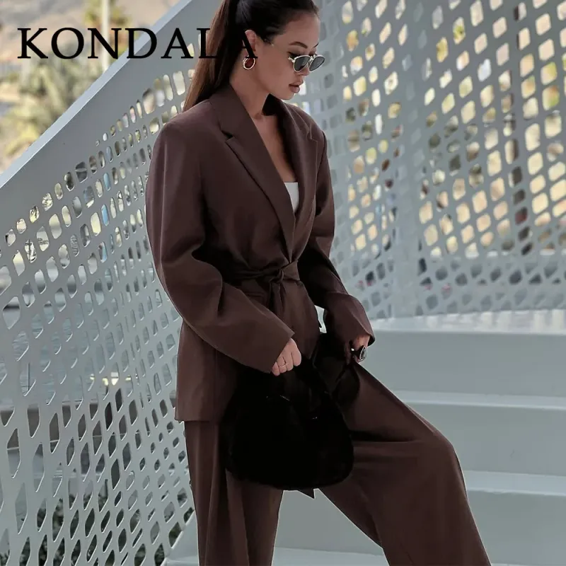 Elegant Brown Women's Office Suit Set 5
