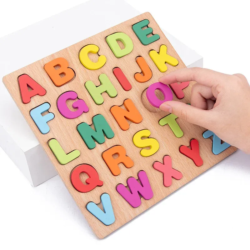 Wooden Alphabet & Shape Puzzle Board 2