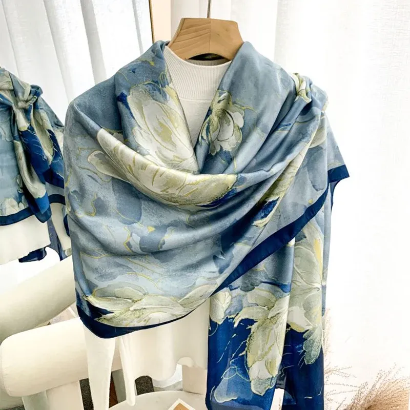 Luxury Silk Spring Scarf & Headband 2
