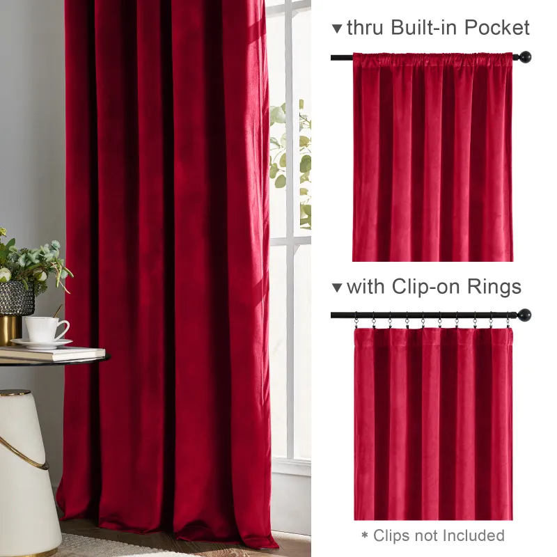 Jinchan Velvet Blackout Curtains 4