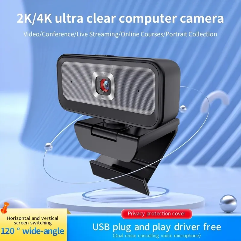 2K-4K HD Webcam with Fill Light 2