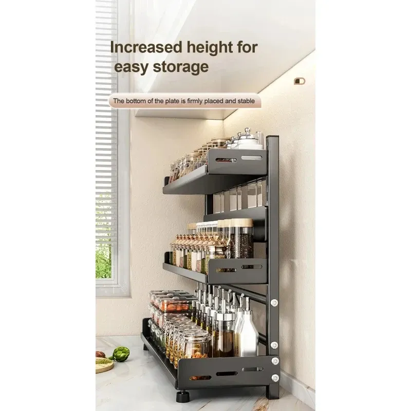 3-Tier Black Metal Spice Rack Organizer 4