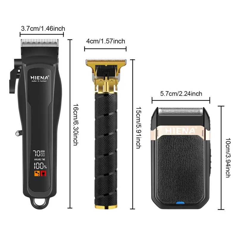 HIENA 3-in-1 Cordless Hair Clipper & Shaver Kit 2