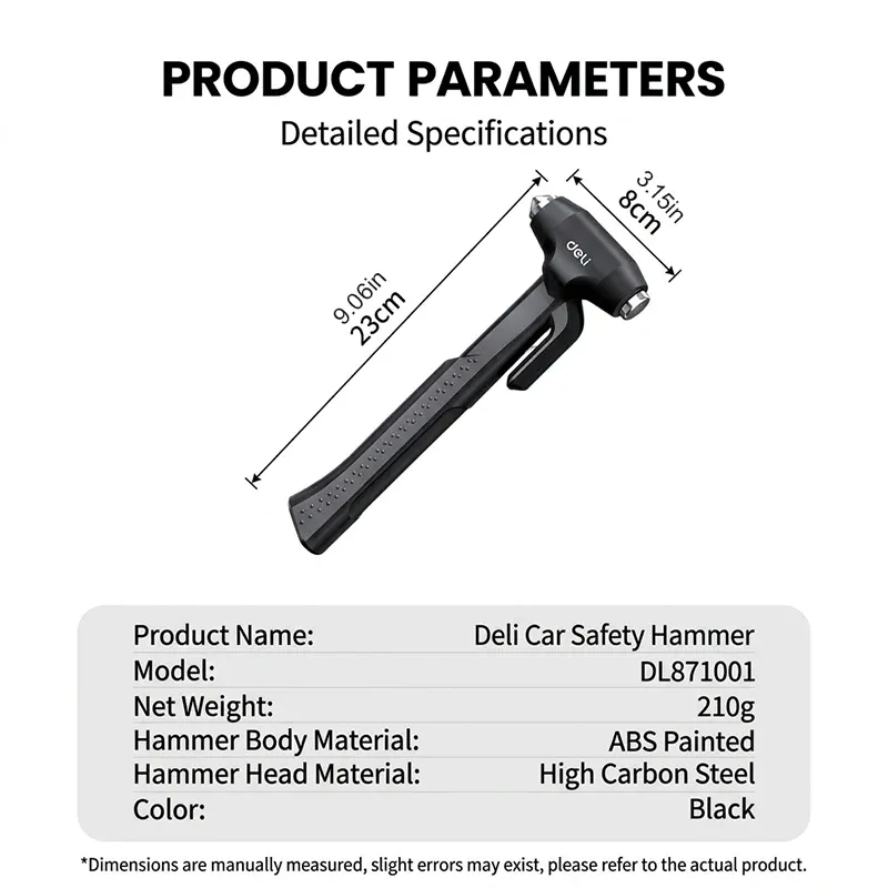 DELI Car Safety Hammer Escape Tool 5
