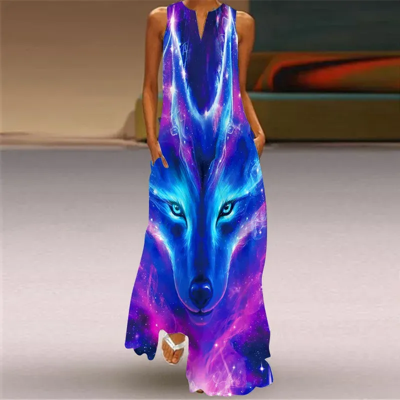 Vintage Print Boho Maxi Dress 4