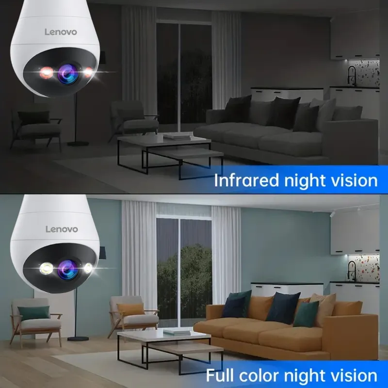 Lenovo 3MP WIFI E27 Bulb Security Camera 5