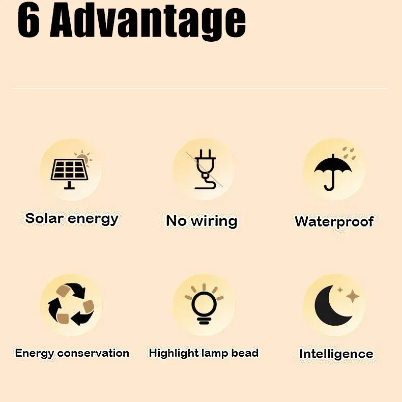 RGB Solar Fence Lights Outdoor 6