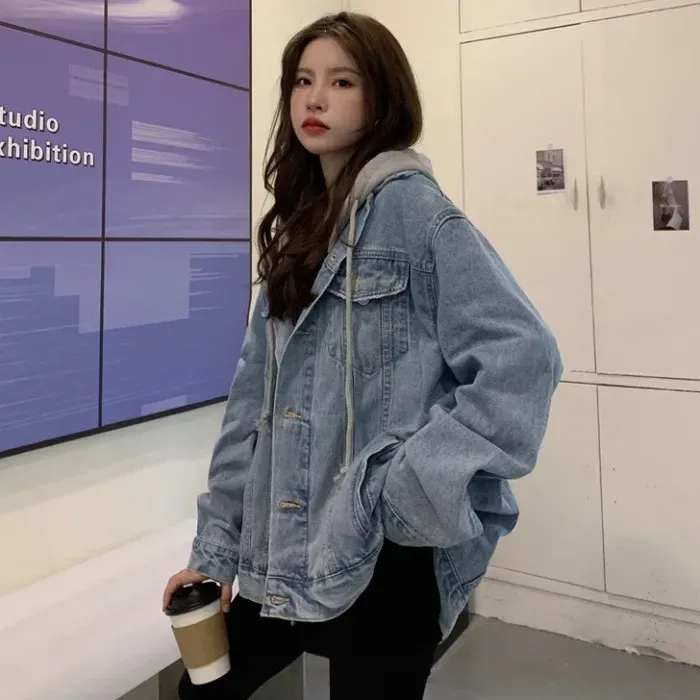 Women's Vintage Denim Hooded Jacket 2