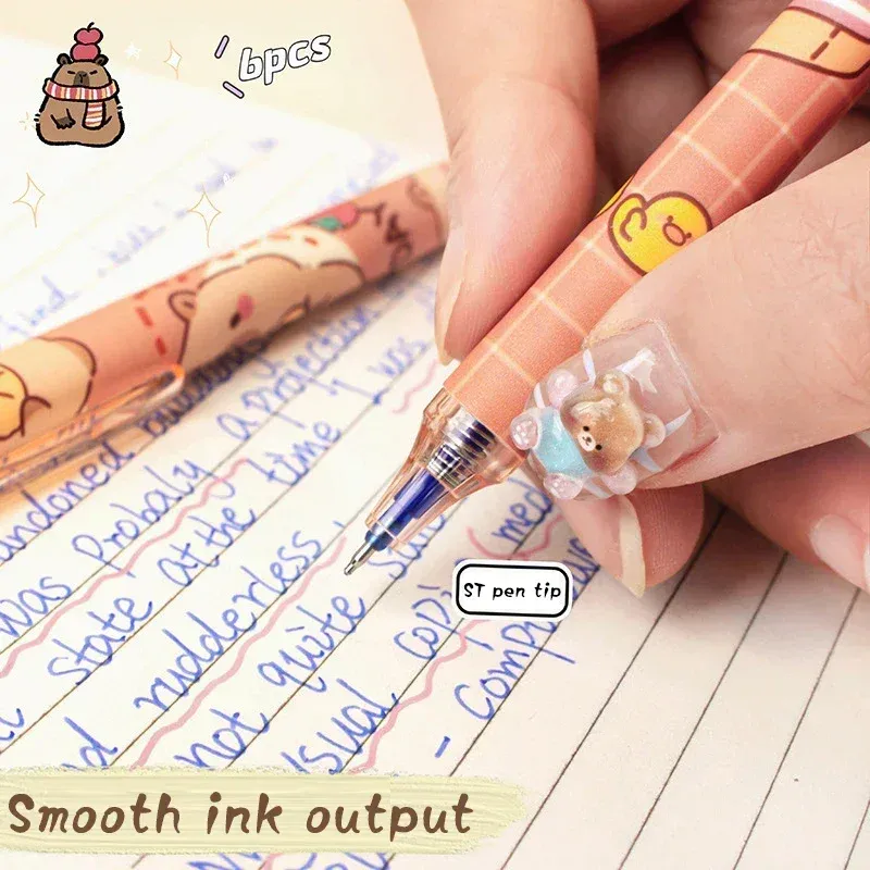 Capybara Gel Pen Set (6Pcs) 2