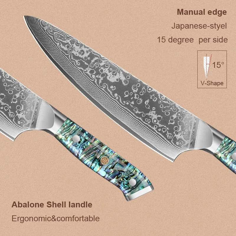 67-Layer Damascus Steel Chef Knife Set 4