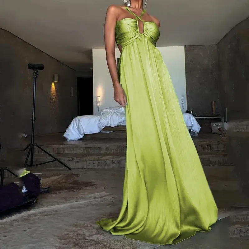 Women's Summer Boho Backless Maxi Dress 3