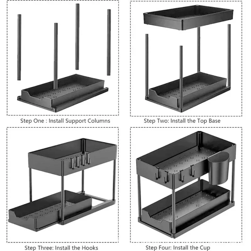 2-Tier Under Sink Sliding Organizer (2-Pack) 6