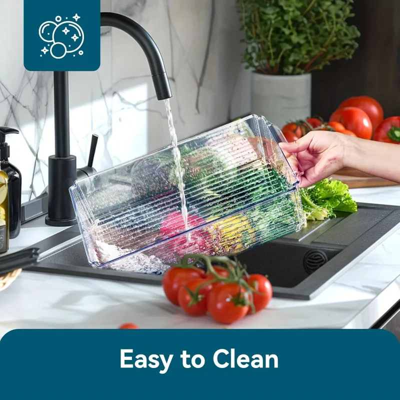 Clear Fridge Organizer Bins (2-Pack) 3