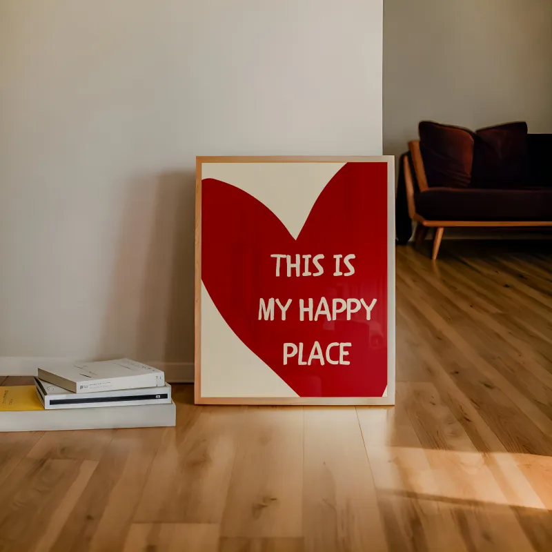 Happy Place Heart Quote Canvas Art 5