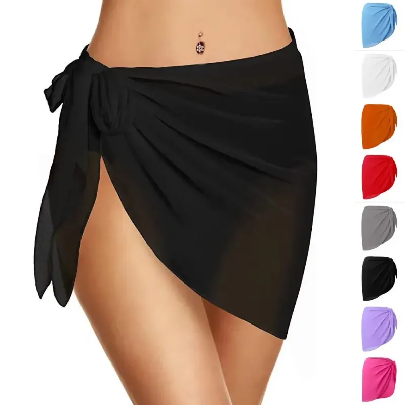Short Chiffon Sarong Beach Coverup 1