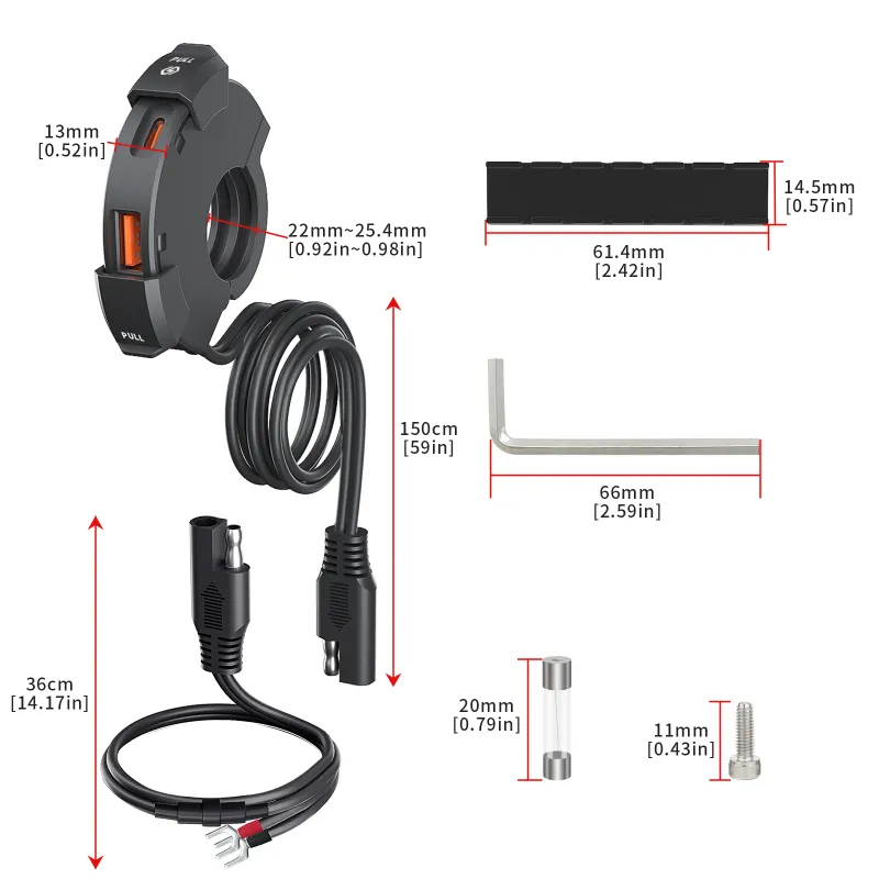 48W Motorcycle Phone Charger Mount 6