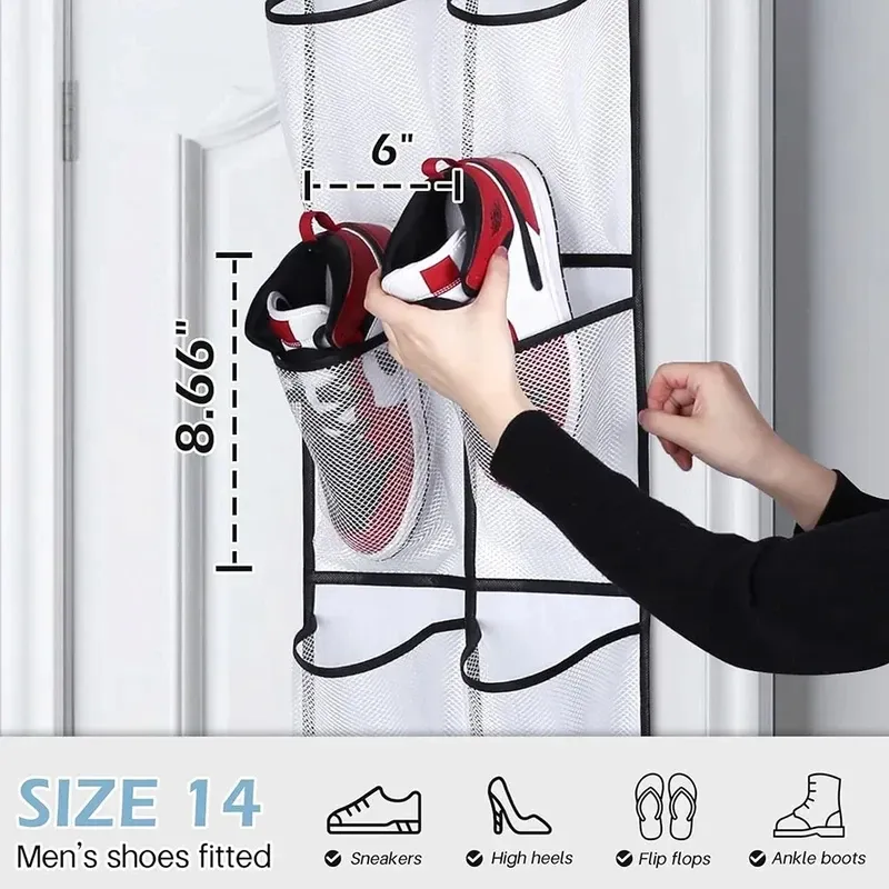 Over the Door 12-Pocket Mesh Shoe Organizer 3