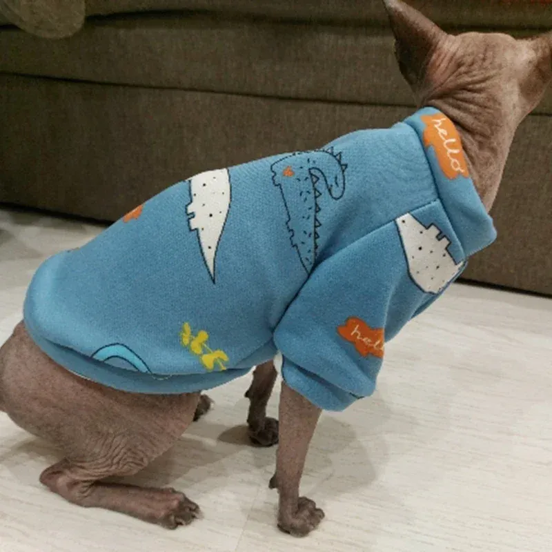 Cute Print Cat Fleece Pullover 4
