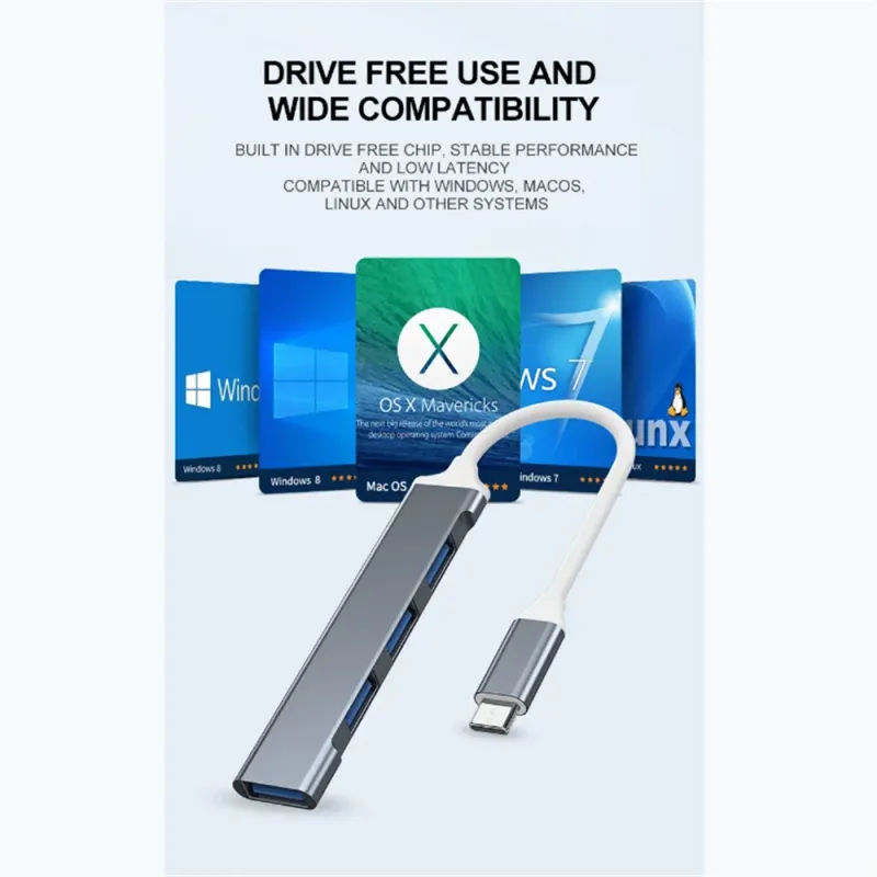 4-in-1 USB 3.0 Hub with Type-C OTG 5