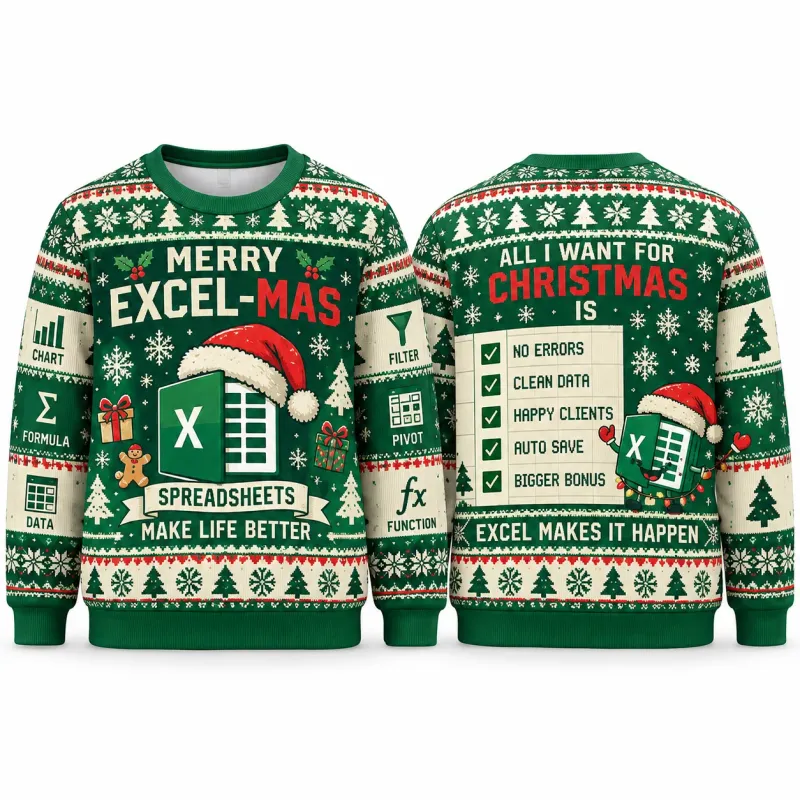 Spreadsheet Santa Ugly Christmas Sweater 1