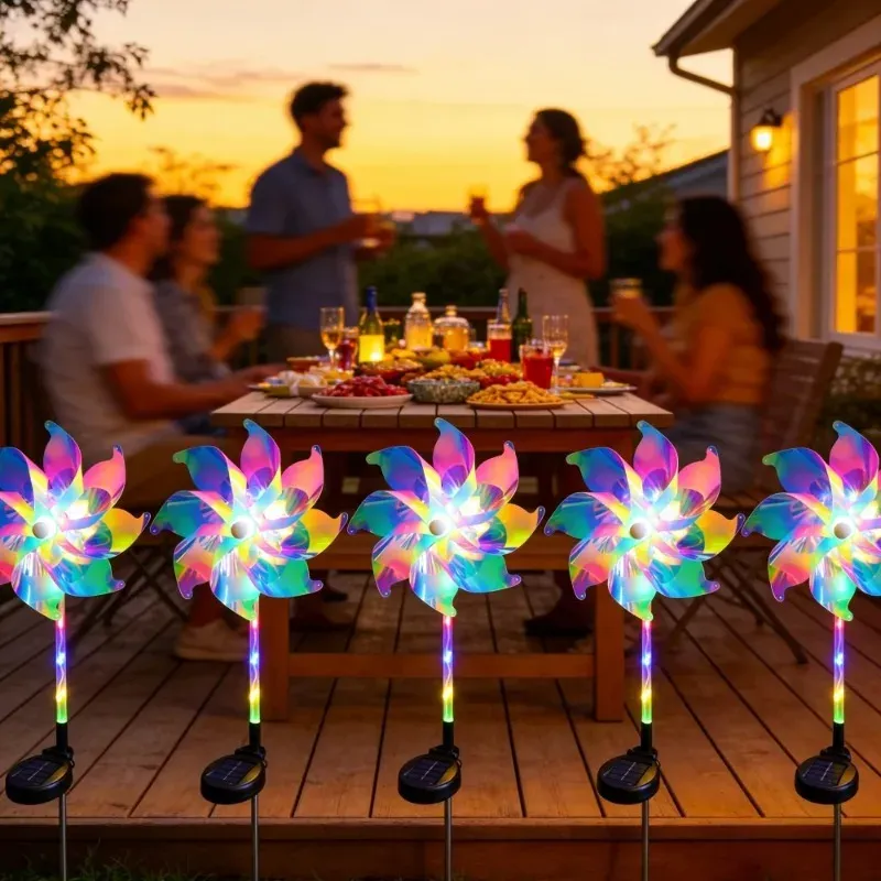 Solar Pinwheel Garden Lights (2pc) 2