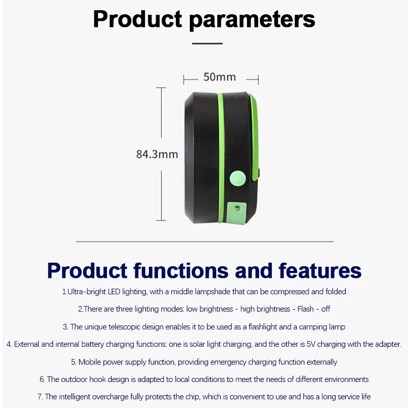 Solar Camping Lantern with Power Bank 4