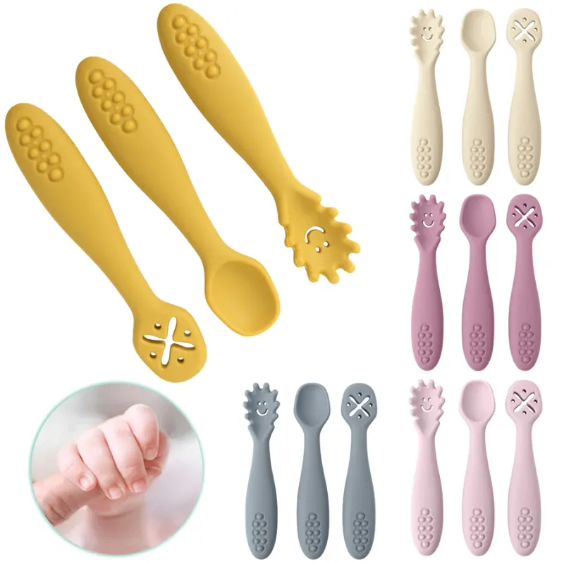 3PCS Baby Learning Spoons Set 5