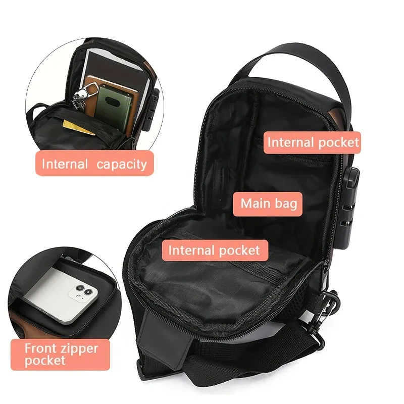 Oxford Fabric Men's Sling Crossbody Bag 4