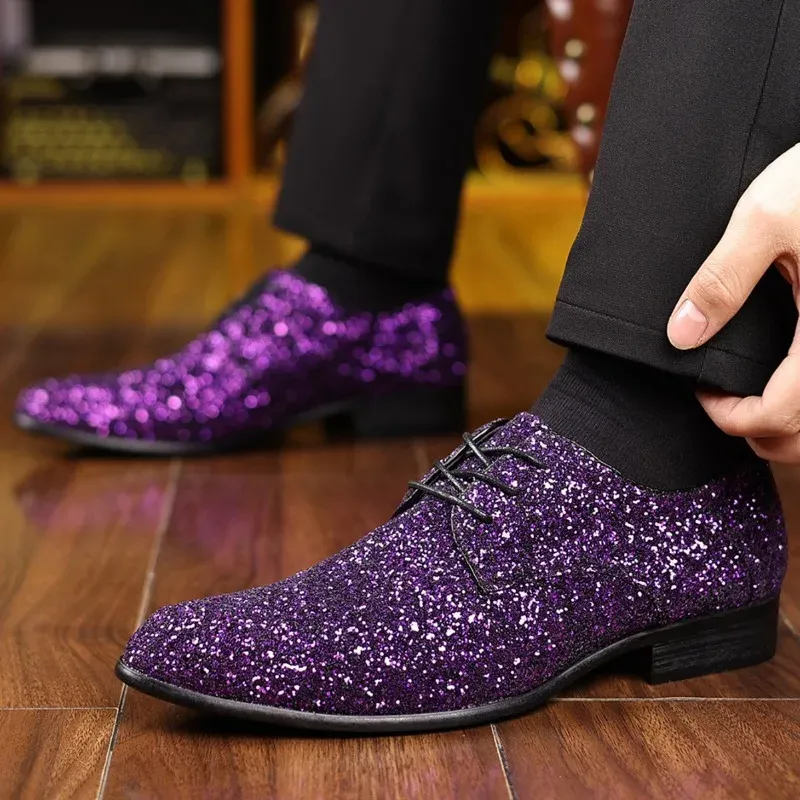 Luxury Sequin Oxford Wedding Shoes 5
