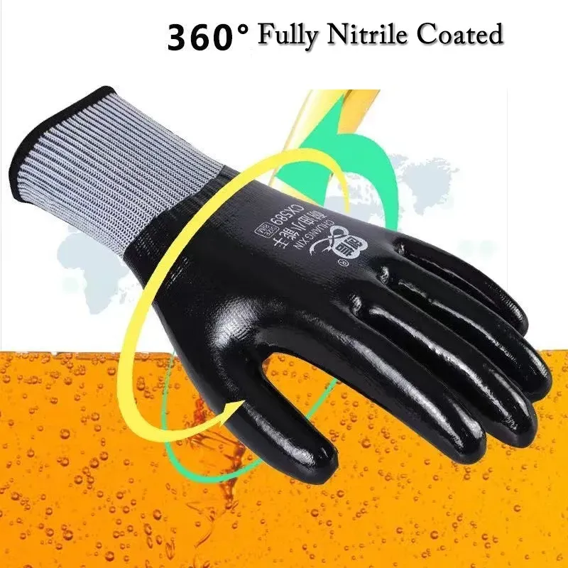 Waterproof Nitrile Coated Work Gloves 4