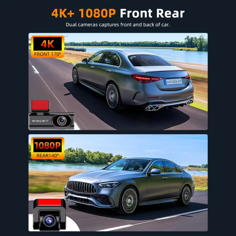 4K Dual Lens Dash Cam with WiFi GPS 4