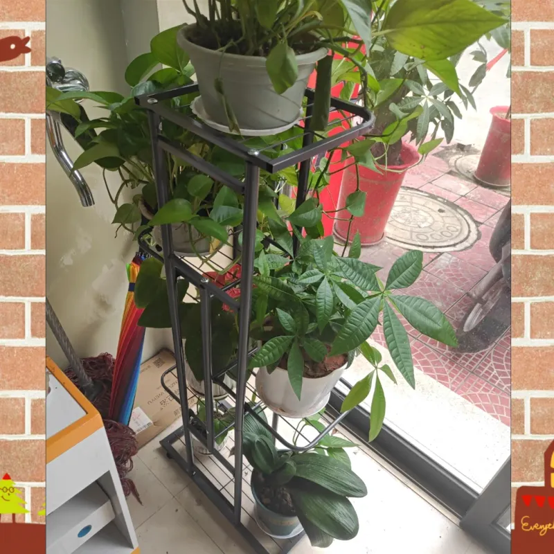 Iron Flower Stand with Pots Tray 2