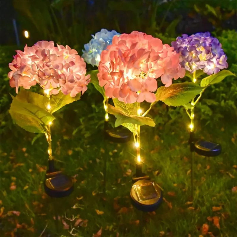 Solar Hydrangea LED Garden Lights 1