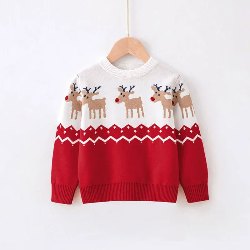 Family Christmas Elk Print Sweater 4
