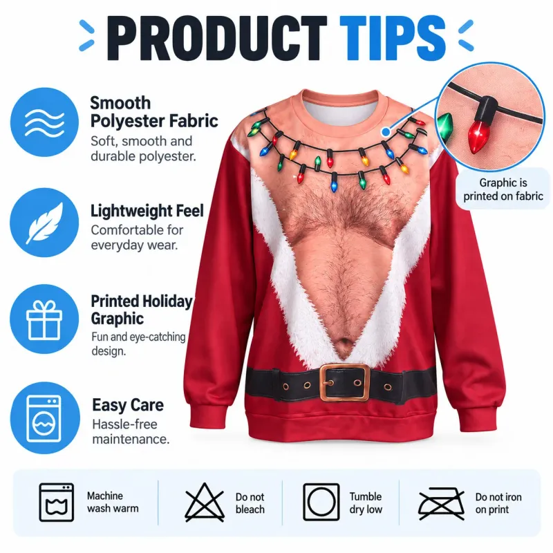 Funny Hairy Chest Christmas Sweatshirt 4