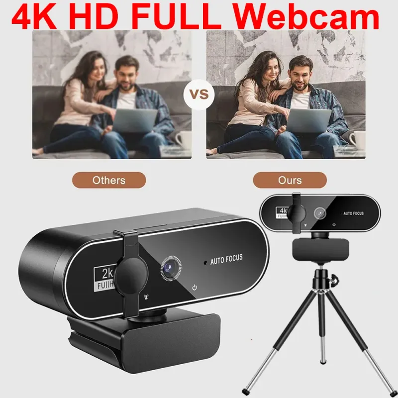 4K HD Webcam with Microphone 8MP 1