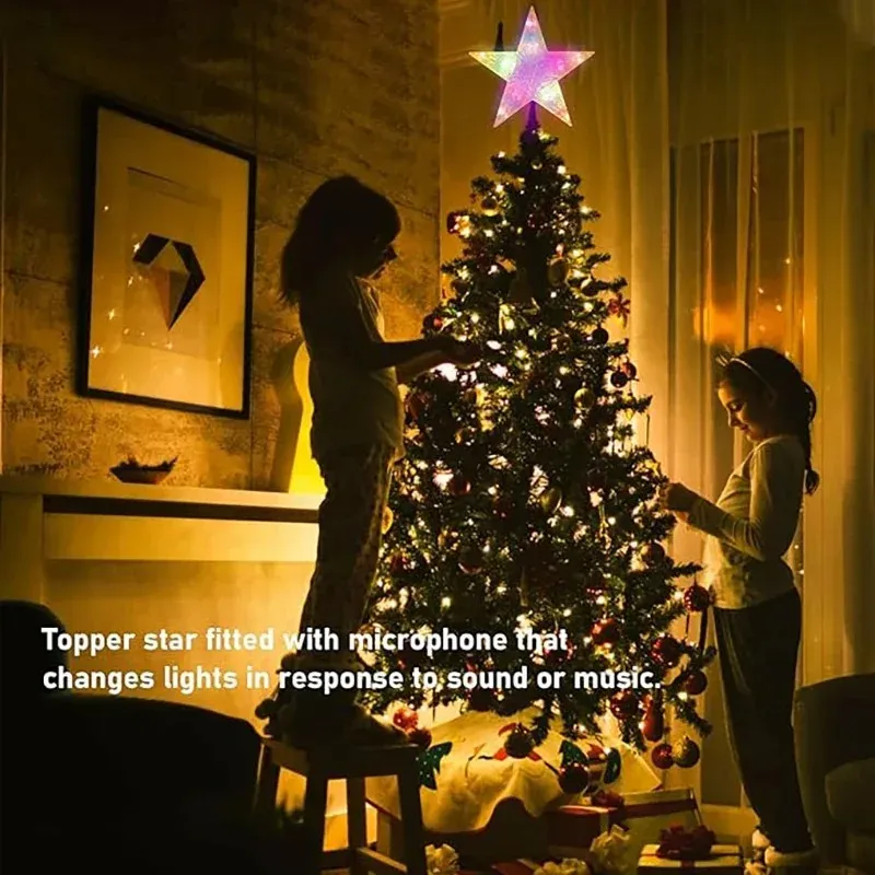 Glowing Glitter Star Tree Topper 5